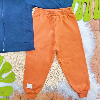 Conj. Jaqueta Winter em Fleece com Capuz e Calça de Moletom - Marinho e Marinho